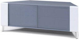 "Mda Designs Corvus Corner-Friendly Grey Beamthru Glass Doors With White Profiles Cabinet For Flat Screen Tvs Up To 50""" - thumbnail 5