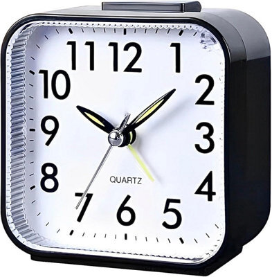 Quartz Alarm Clock With Night Light No Tick Snooze Silent Small Bedside Clock Uk - image 1