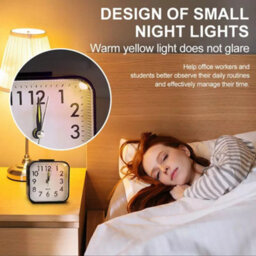 Quartz Alarm Clock With Night Light No Tick Snooze Silent Small Bedside Clock Uk - thumbnail 5