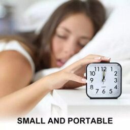 Quartz Alarm Clock With Night Light No Tick Snooze Silent Small Bedside Clock Uk - thumbnail 3