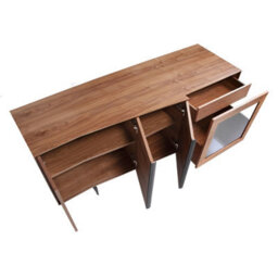 Angel Cerda Stylish Walnut And Black Steel Sideboard With Led Lighting - thumbnail 6