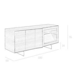 Angel Cerda Stylish Walnut And Black Steel Sideboard With Led Lighting - thumbnail 7
