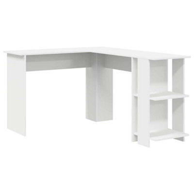 Berkfield Modern Corner Desk With Storage White 140X113,5X75Cm - image 1