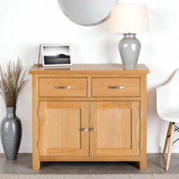 London Oak Small Sideboard Fully Assembled - By Roseland Furniture - thumbnail 2