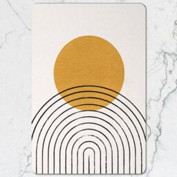 Benjamin Tate Design Designer Artwork Placemat Coaster Set Wood Base 12 Pieces Golden Circle Pattern Limited Edition - thumbnail 2