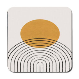 Benjamin Tate Design Designer Artwork Placemat Coaster Set Wood Base 12 Pieces Golden Circle Pattern Limited Edition - thumbnail 3