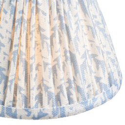 Loops Elegant 2 Pack Hanging Ceiling Pendant Lights In Brushed Aged Brass And Shell Bay Blue Fabric - thumbnail 8