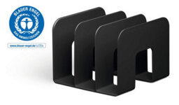 Durable Eco Recycled Plastic Magazine Stand Desk File Holder Organiser - Black - thumbnail 1