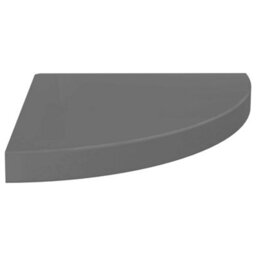 Vidaxl Floating Corner Shelves 4 Pcs High Gloss Grey 35X35X3.8 Cm Mdf - thumbnail 3