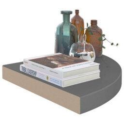 Vidaxl Floating Corner Shelves 4 Pcs High Gloss Grey 35X35X3.8 Cm Mdf - thumbnail 7