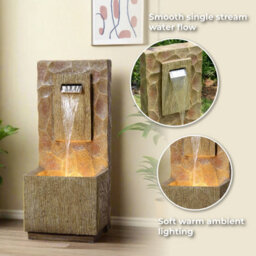Teamson Home 81Cm Spa-Style Outdoor Waterfall Fountain Led Lighting, Brown - thumbnail 7
