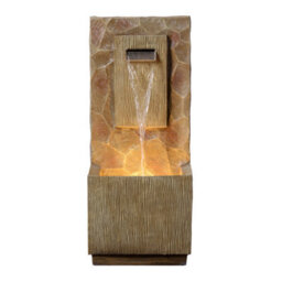 Teamson Home 81Cm Spa-Style Outdoor Waterfall Fountain Led Lighting, Brown - thumbnail 3