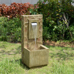 Teamson Home 81Cm Spa-Style Outdoor Waterfall Fountain Led Lighting, Brown - thumbnail 1