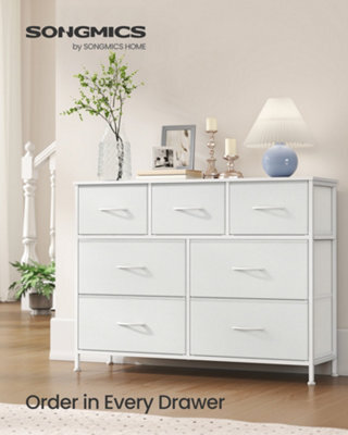 LEDREM Bellah Collection - Chest Of Drawers, Storage Unit, Steel, For Bedroom, Closet, Hallway, Living Room, 7 Drawers, Modern
