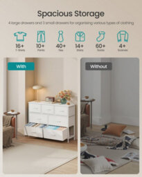LEDREM Bellah Collection - Chest Of Drawers, Storage Unit, Steel, For Bedroom, Closet, Hallway, Living Room, 7 Drawers, Modern - thumbnail 3