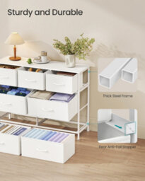 LEDREM Bellah Collection - Chest Of Drawers, Storage Unit, Steel, For Bedroom, Closet, Hallway, Living Room, 7 Drawers, Modern - thumbnail 6