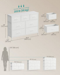 LEDREM Bellah Collection - Chest Of Drawers, Storage Unit, Steel, For Bedroom, Closet, Hallway, Living Room, 7 Drawers, Modern - thumbnail 5