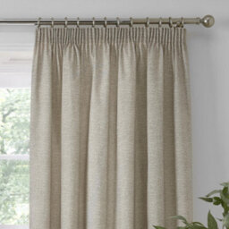 Dreams & Drapes Pembrey Textured Pair Of Natural Pencil Pleat Curtains With Tie-Backs - thumbnail 3