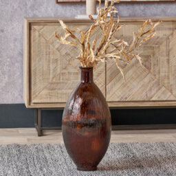 Pacific Lifestyle Tall Vase In Pecan Brown Recycled Glass