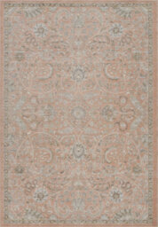 Maia Washable Low Pile Non Slip Blossom Traditional Area Rug - Coral, 60 X 220 Cm (Runner) - thumbnail 2