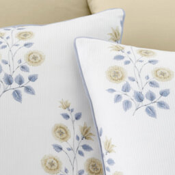 Bianca Eloise Floral 230 Thread Count Cotton Reversible Duvet Cover Set With Pillowcases Blue - thumbnail 4