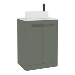 Royal Bathrooms Venice 600mm Sage Green Freestanding Bathroom Countertop Vanity Unit 2 Door With Peak Basin - thumbnail 7