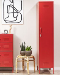 Beliani  Storage Unit Frome Metal Red - thumbnail 2