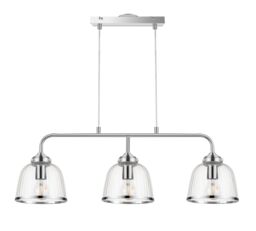 GoodHome Rothwell Bar Clear Chrome Effect 3 Lamp Led Pendant Ceiling Light - thumbnail 3