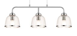 GoodHome Rothwell Bar Clear Chrome Effect 3 Lamp Led Pendant Ceiling Light - thumbnail 5