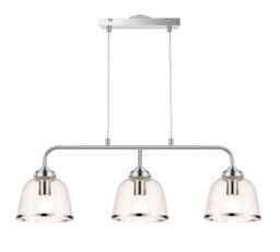 GoodHome Rothwell Bar Clear Chrome Effect 3 Lamp Led Pendant Ceiling Light - thumbnail 2