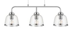 GoodHome Rothwell Bar Clear Chrome Effect 3 Lamp Led Pendant Ceiling Light - thumbnail 4