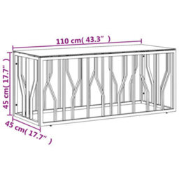 Berkfield Modern Coffee Table Gold 110X45X45 Cm Stainless Steel And Glass - thumbnail 6