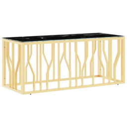 Berkfield Modern Coffee Table Gold 110X45X45 Cm Stainless Steel And Glass