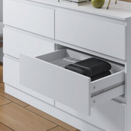 SquareBoxx Keaton Matt White 6 Drawer Double Freestanding Chest Of Drawers (40 X 77 X 106Cm - D X H X W) - thumbnail 4