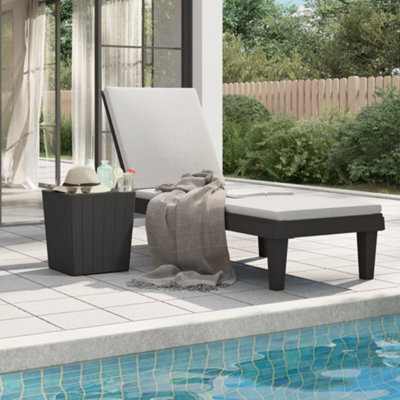 Walplus Sun Lounger Black 155X58X83 Cm Polypropylene - image 1