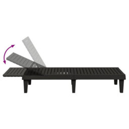 Walplus Sun Lounger Black 155X58X83 Cm Polypropylene - thumbnail 6