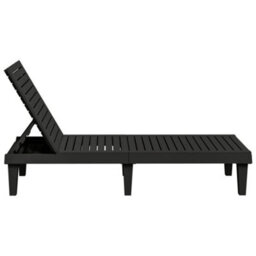 Walplus Sun Lounger Black 155X58X83 Cm Polypropylene - thumbnail 4