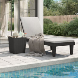 Walplus Sun Lounger Black 155X58X83 Cm Polypropylene