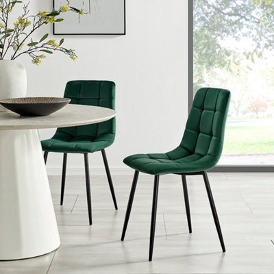 Bravich Zurich Velvet Embossed Dining Chair - Green - image 1