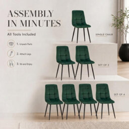 Bravich Zurich Velvet Embossed Dining Chair - Green - thumbnail 7