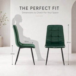Bravich Zurich Velvet Embossed Dining Chair - Green - thumbnail 8