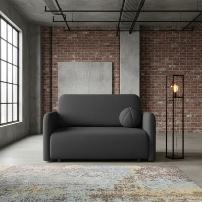 Viva Sun Ii Sofa Bed With Sleeping Function And Bedding Storage Freestanding Upholstered Back 130X103X85Cm Black - image 1