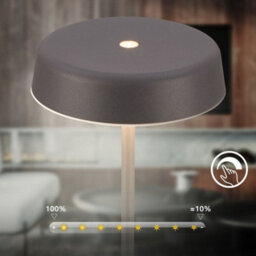 Briloner Led Table Lamp Rechargeable Light Dimmable Cordless Touch Ip44 Outdoor Anthracite - thumbnail 5