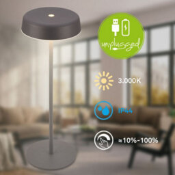 Briloner Led Table Lamp Rechargeable Light Dimmable Cordless Touch Ip44 Outdoor Anthracite - thumbnail 3