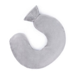 Livivo Neck And Shoulder U Shaped 1L Hot Water Bottle With Soft Removable Washable Grey Fleecy Cover For Pain Relief