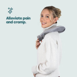Livivo Neck And Shoulder U Shaped 1L Hot Water Bottle With Soft Removable Washable Grey Fleecy Cover For Pain Relief - thumbnail 4