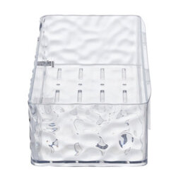 Thehotsale Wall Mounted Rectangular Plastic 2Pcs Shower Caddy Transparent - thumbnail 4