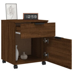 Berkfield Mobile File Cabinet With Wheels Brown Oak 45X38X54 Cm Engineered Wood - thumbnail 8