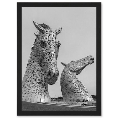Artery8 Fines Kelpies Horse Sculptures Falkirk Scotland Wall Art Print - A4 Size - image 1