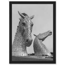 Artery8 Fines Kelpies Horse Sculptures Falkirk Scotland Wall Art Print - A4 Size - thumbnail 1